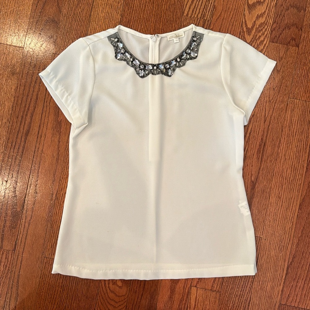 Shoshanna Embellished Rhinestone Jeweled Top